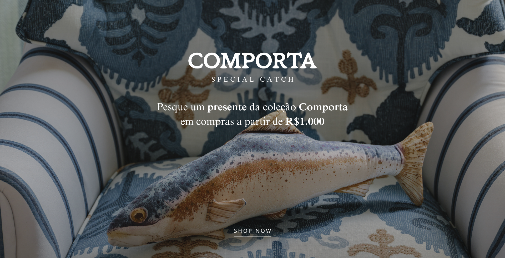Loja Entreposto. Tecidos, móveis e objetos de decoração