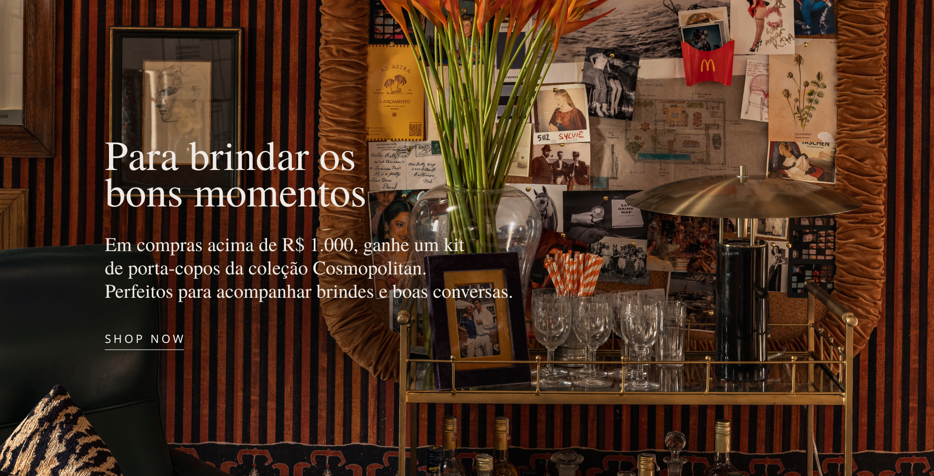 Loja Entreposto. Tecidos, móveis e objetos de decoração