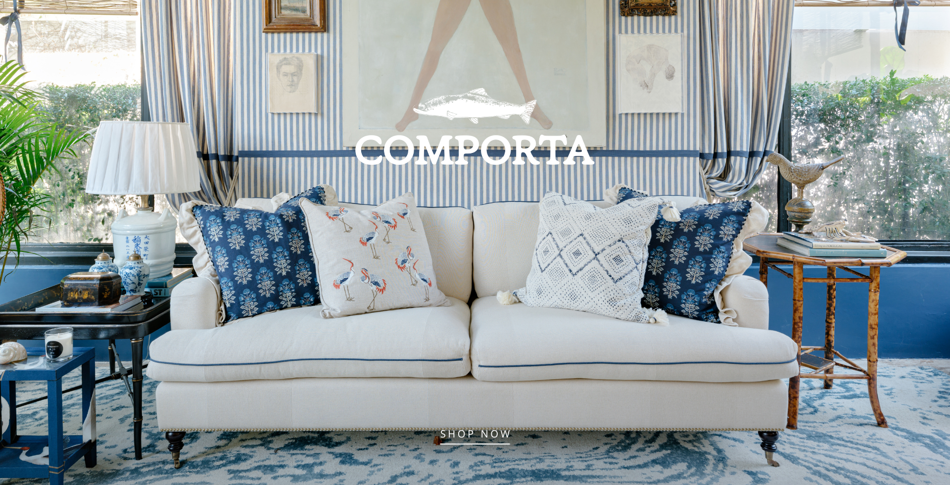 Loja Entreposto. Tecidos, móveis e objetos de decoração