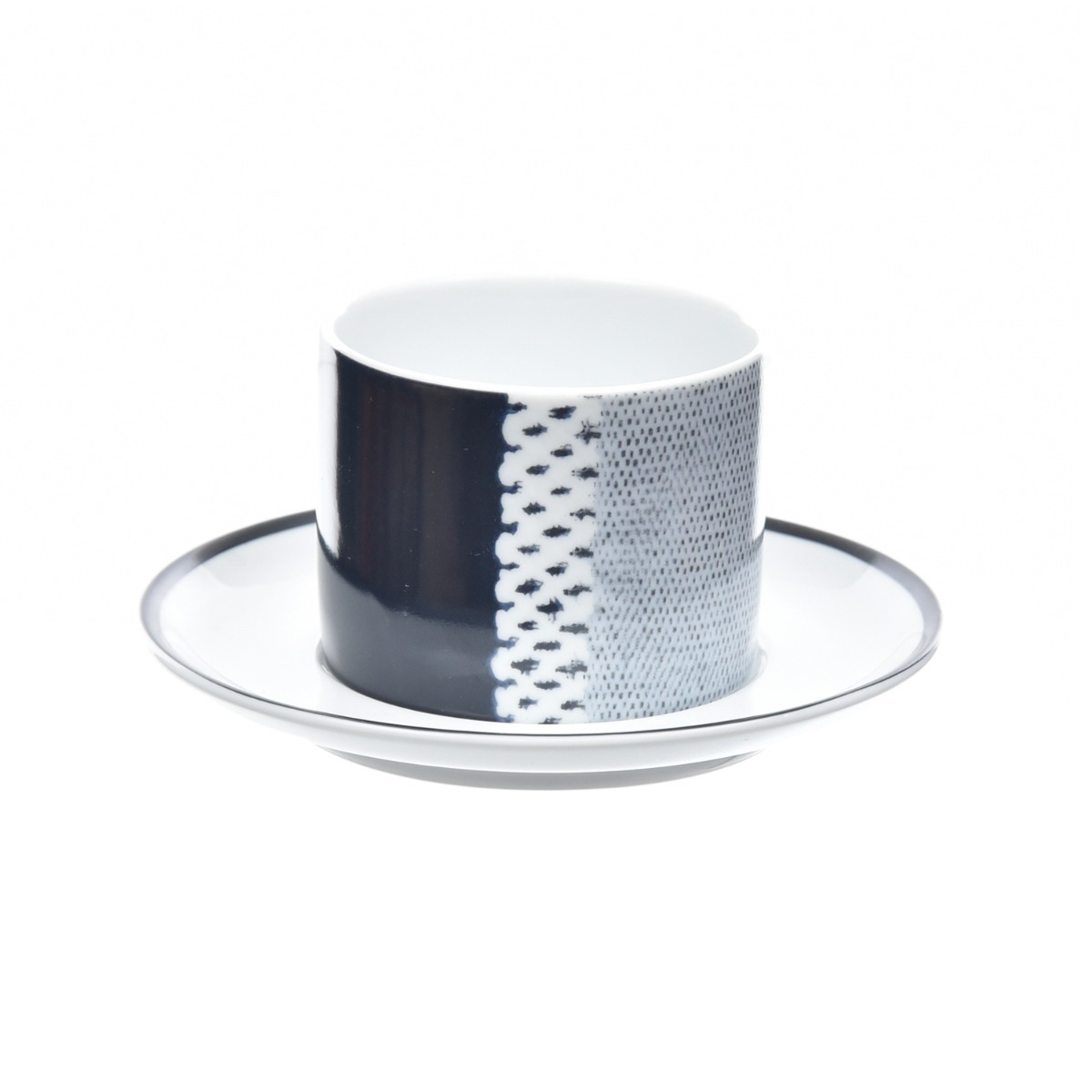 Xícara com Pires Lista Denim 