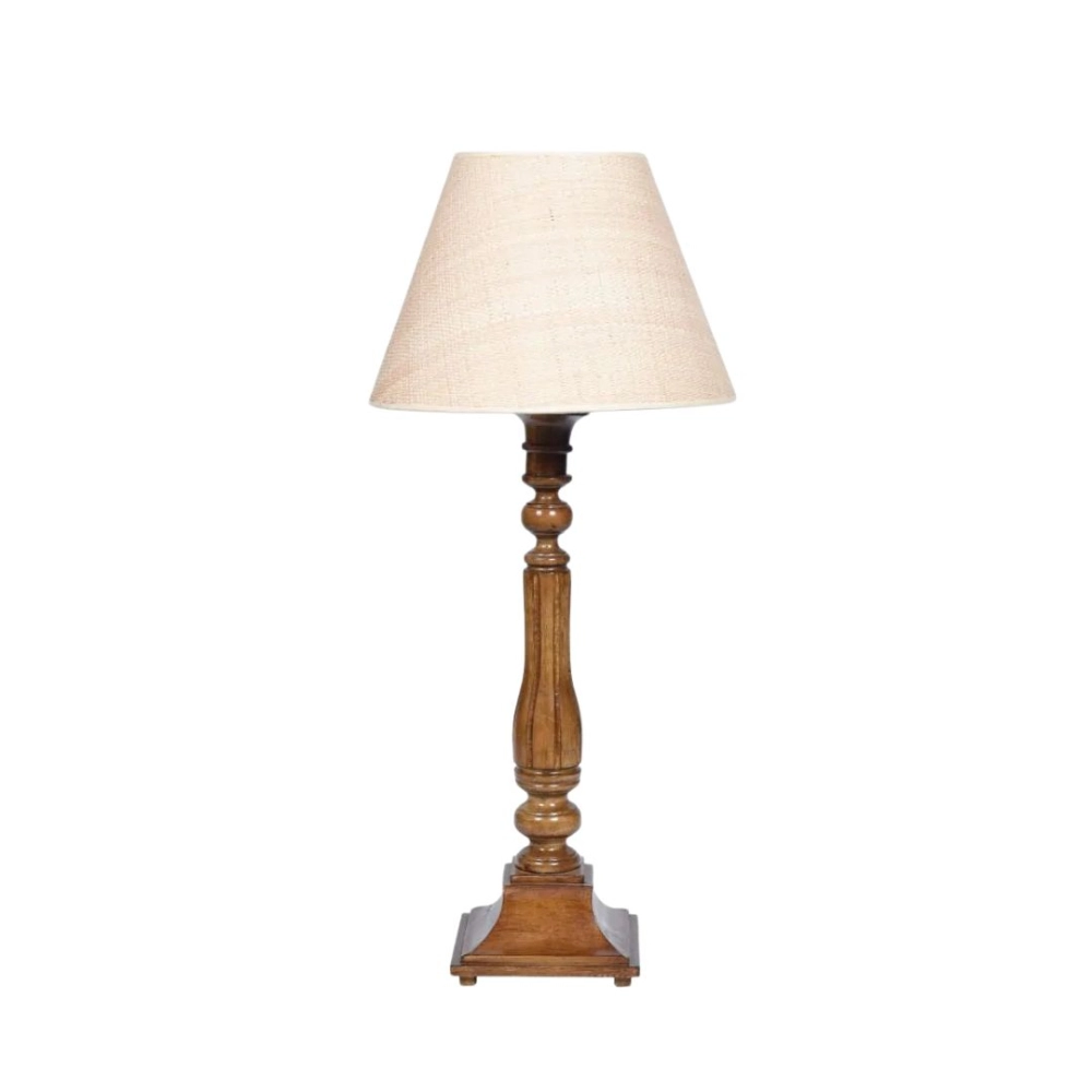 Abajur Coluna Lustrado Base Quadrada