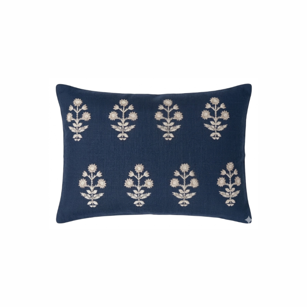 Almofada Bordada Floral Blue 60 x 40