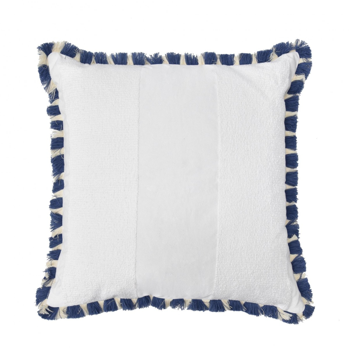 Almofada Bouclé com Franja Denim e Off - SKU 00892914