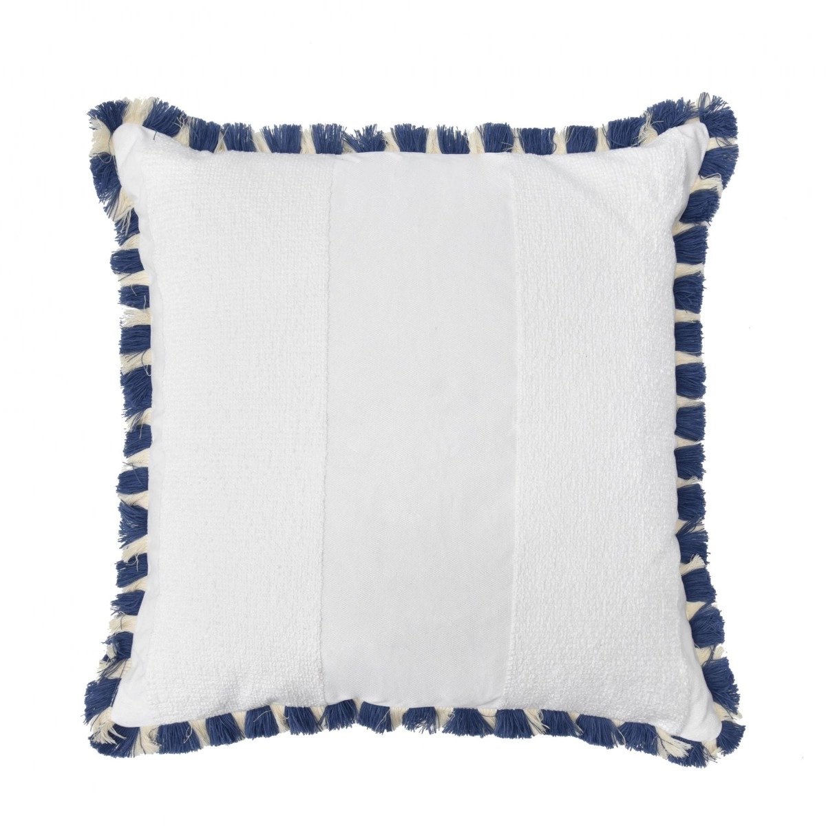 Almofada Bouclé com Franja Denim e Off - SKU 00892914