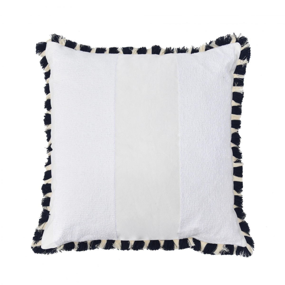 Almofada Bouclé com Franja Marinho e Off - SKU 00892915