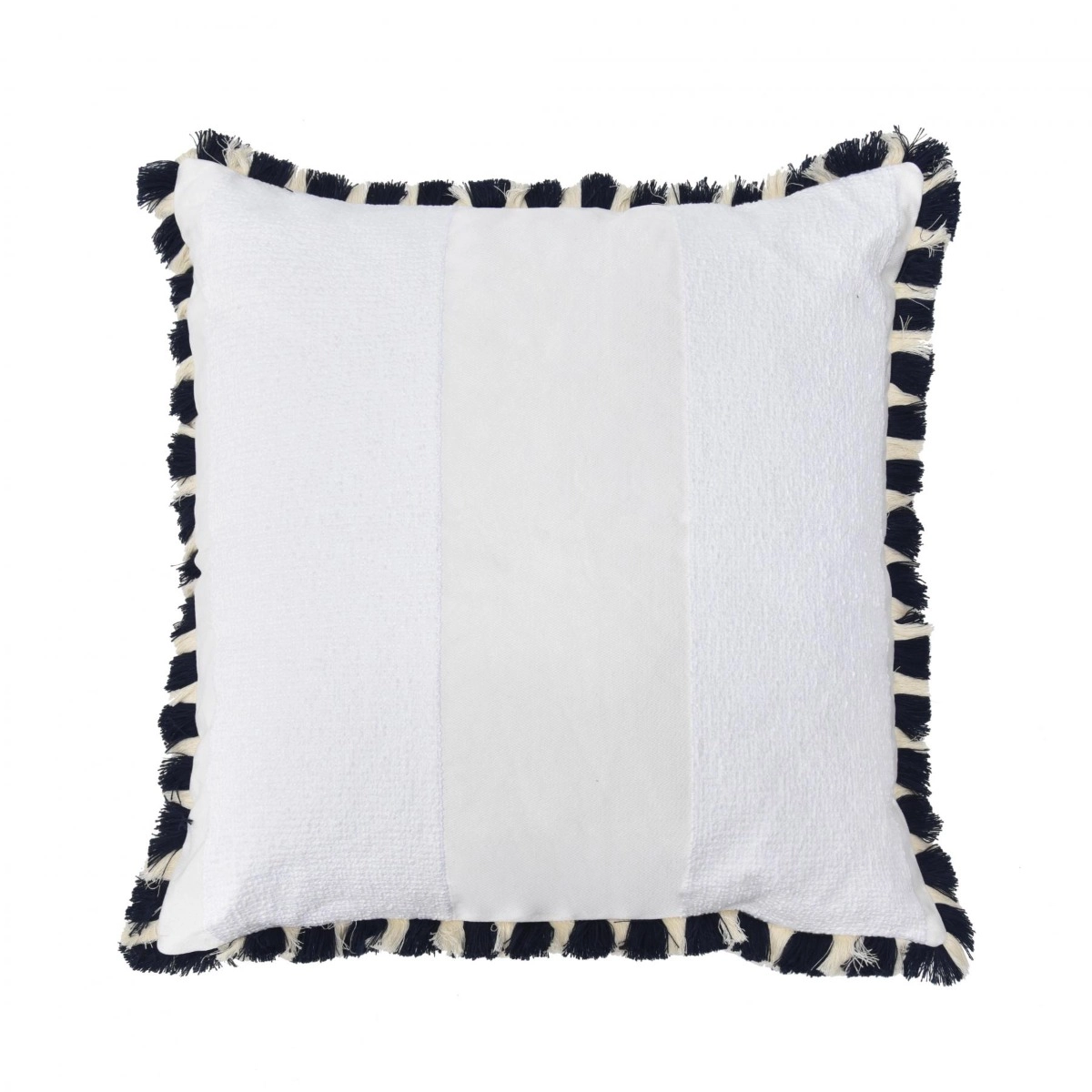 Almofada Bouclé com Franja Marinho e Off - SKU 00892915