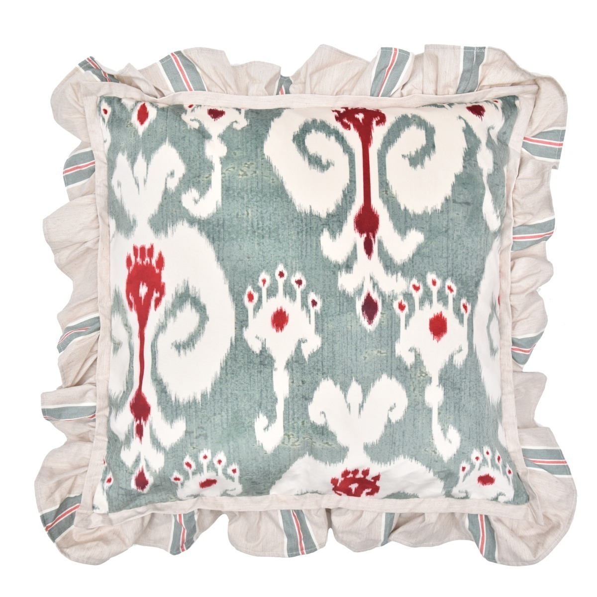 Almofada com Babado Ikat Agapanto - SKU 00892562