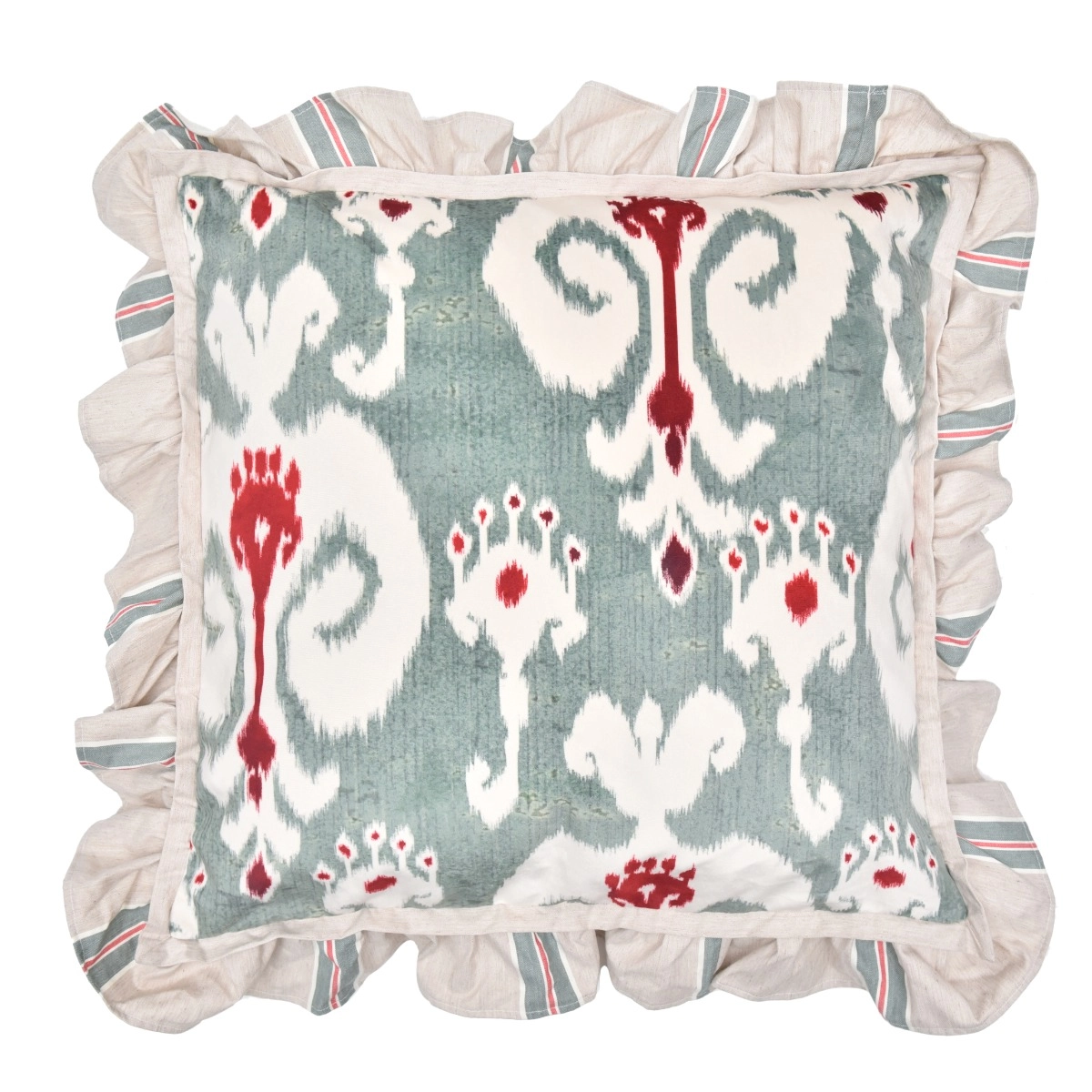 Almofada com Babado Ikat Agapanto - SKU 00892562