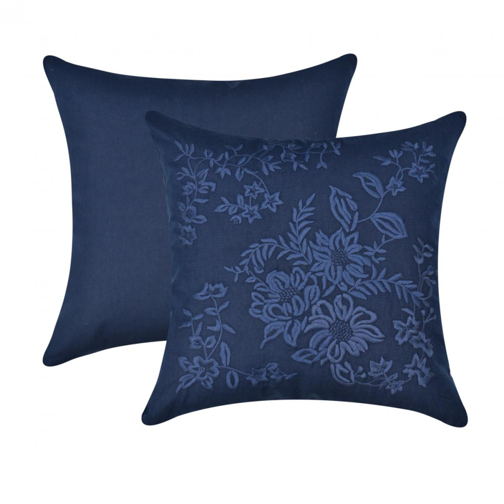 Almofada Floral Bordada Blue