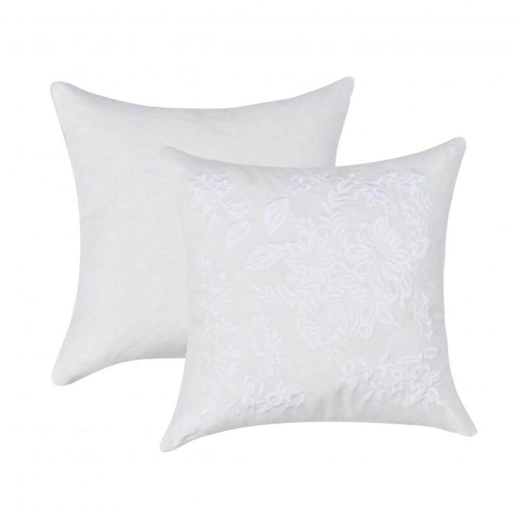 Almofada Floral Bordada Off White