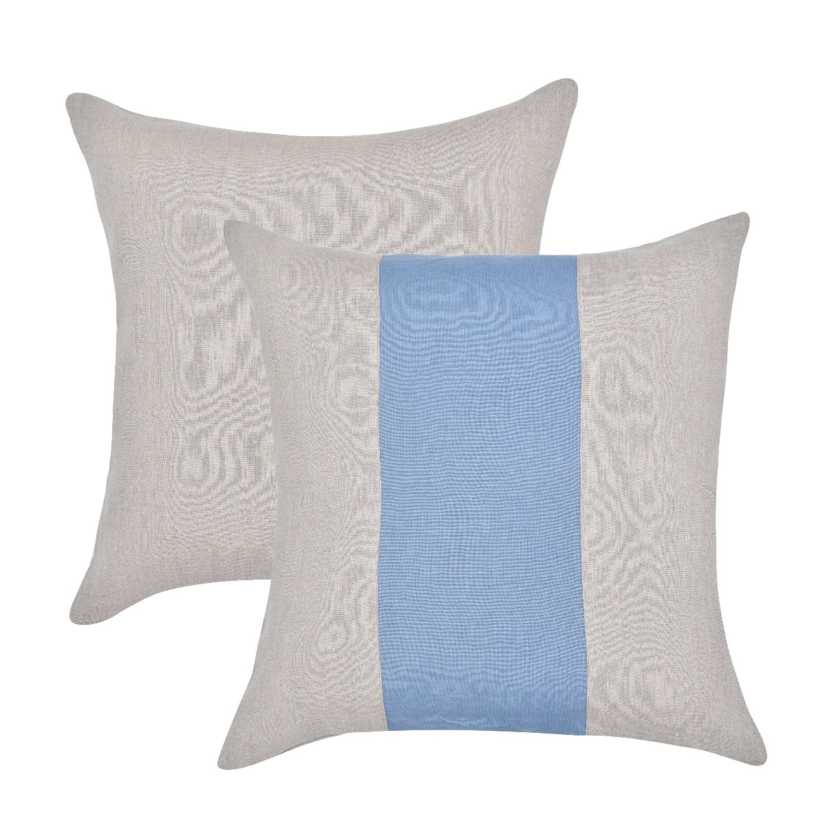 Almofada Linho Natural Faixa Azul - SKU 00801389 Almofada Linho Natural Faixa Azul - SKU 00801389