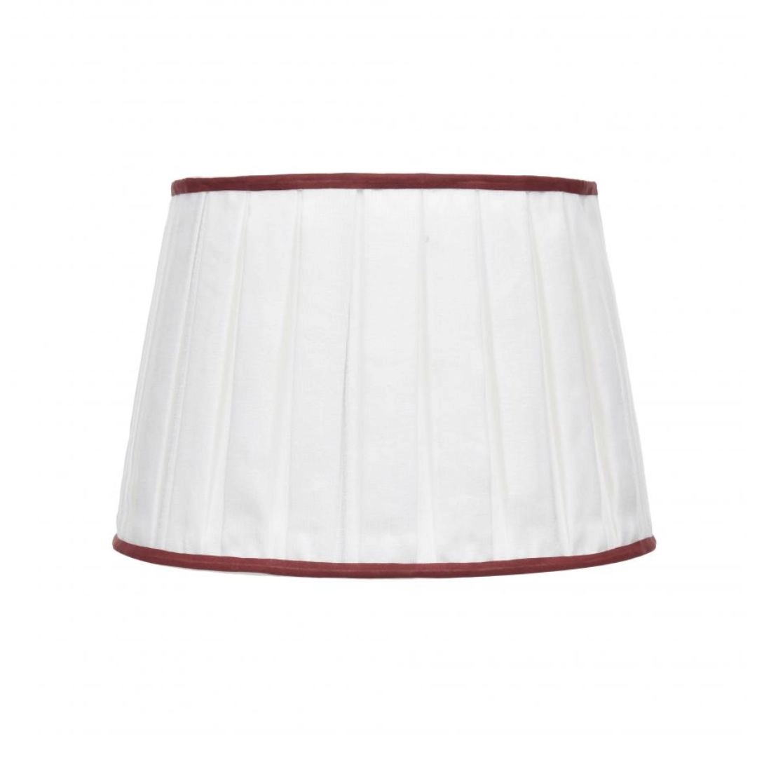 Cúpula Pregueada em Linho Off com Vivo Bordô - SKU 05300889 Cúpula Pregueada em Linho Off com Vivo Bordô - SKU 05300889