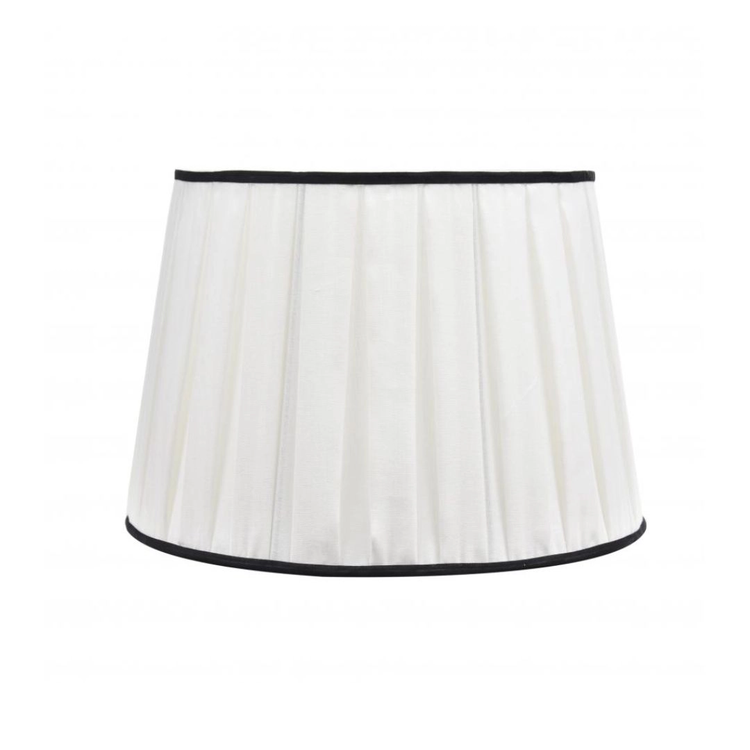 Cúpula Pregueada Linho Off com Vivo Preto - SKU 05300887V1