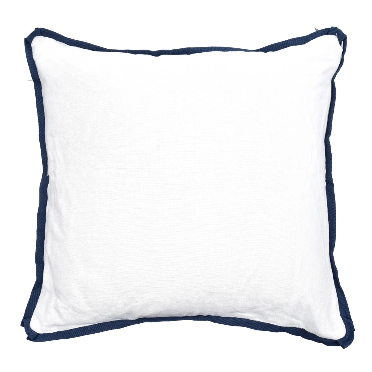 Almofada Off White com Aba Denim 