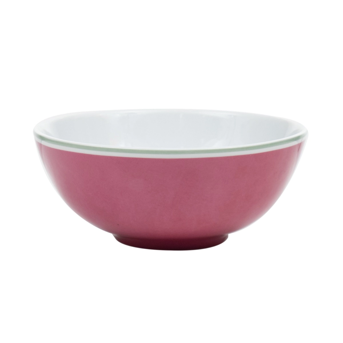 Conj. 6 peças | Bowls Rosa com Friso Verde - SKU 02900175