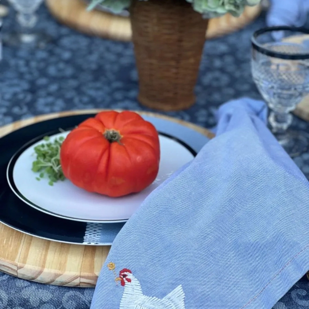 Conj. 6 peças | Pratos de Jantar Lista Denim 