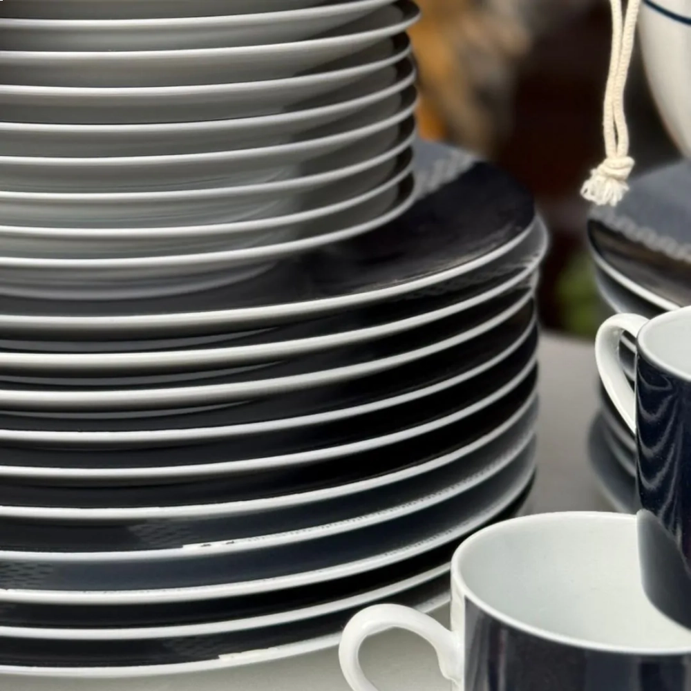 Conj. 6 peças | Pratos de Jantar Lista Denim 