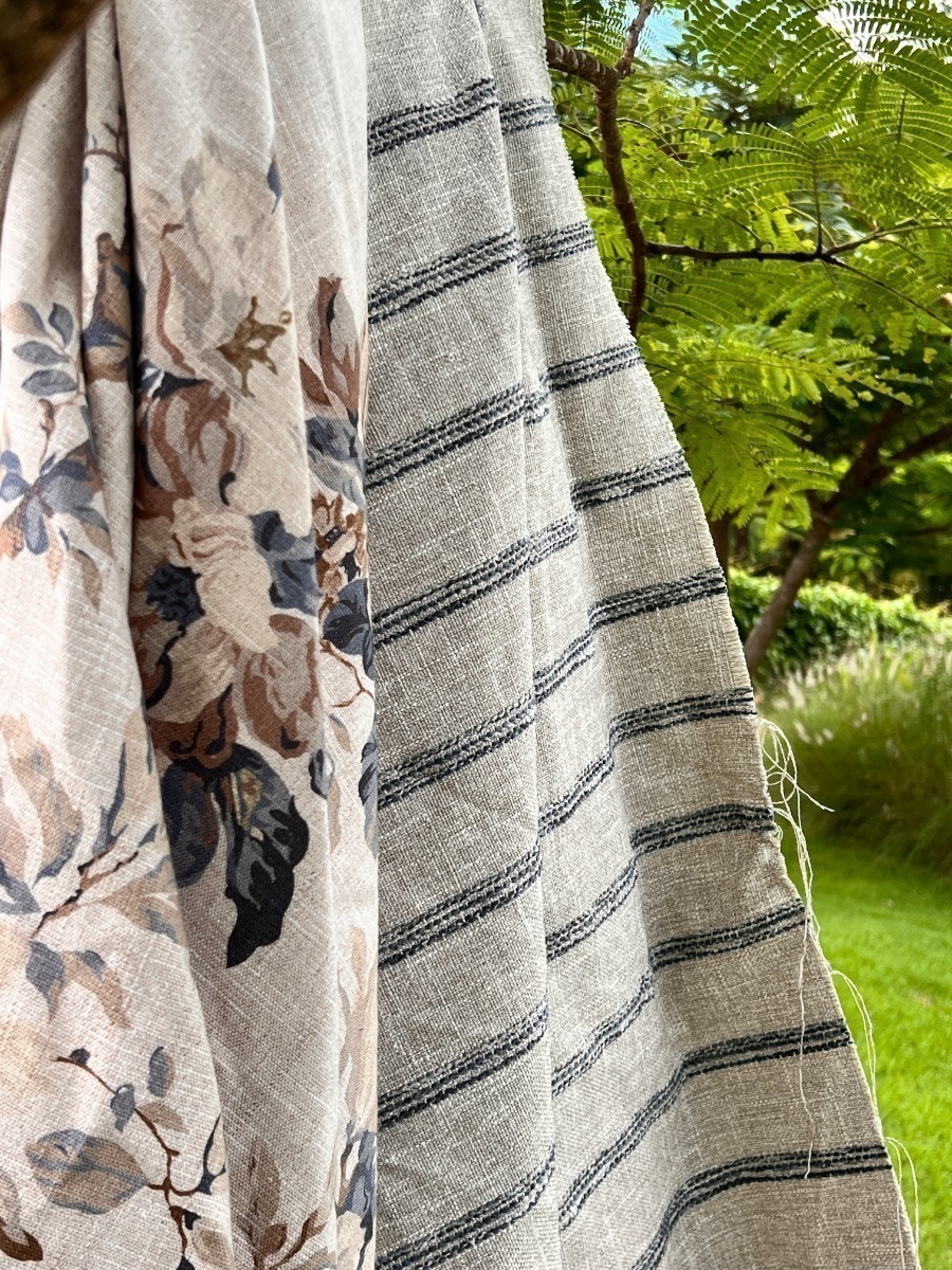 Tecido Lista Juta Denim 