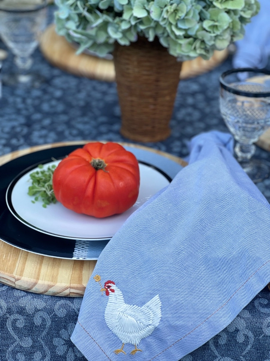 Prato de Jantar Lista Denim 