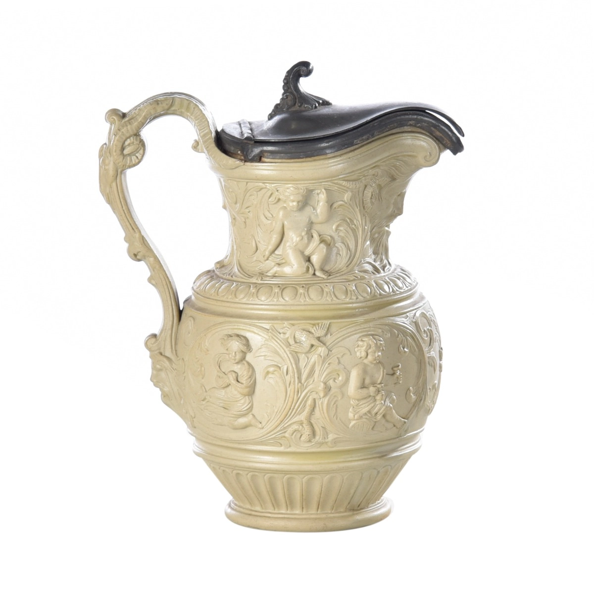 Jarra de Cerâmica Com Anjos e Tampa de Aço  - SKU 07300279