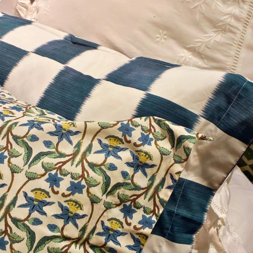 Kit Capa de Duvet Xadrez Denim Kit Capa de Duvet Xadrez Denim