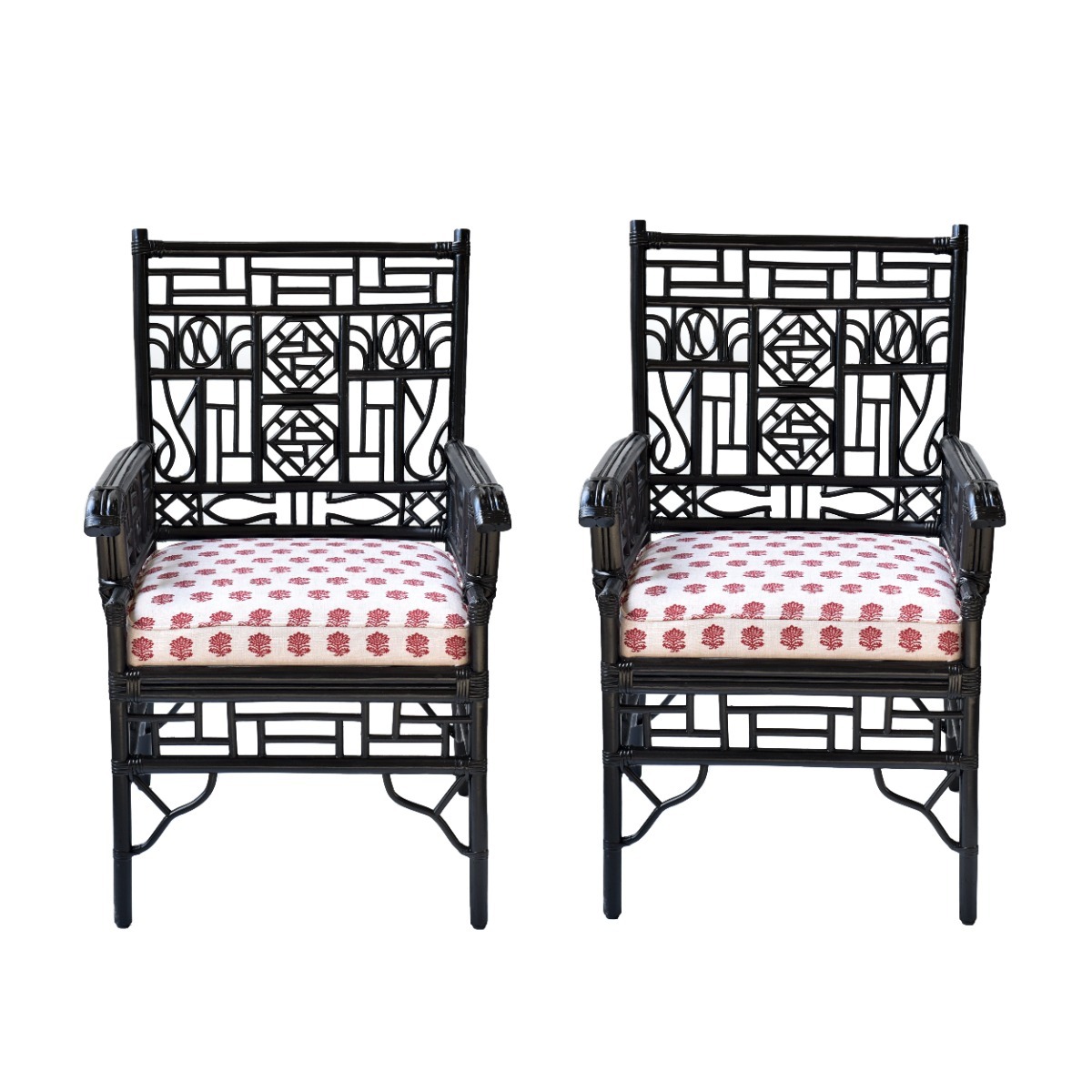 Par de Cadeiras Pretas Chippendale Carimbo Vermelho - SKU 03100171V1