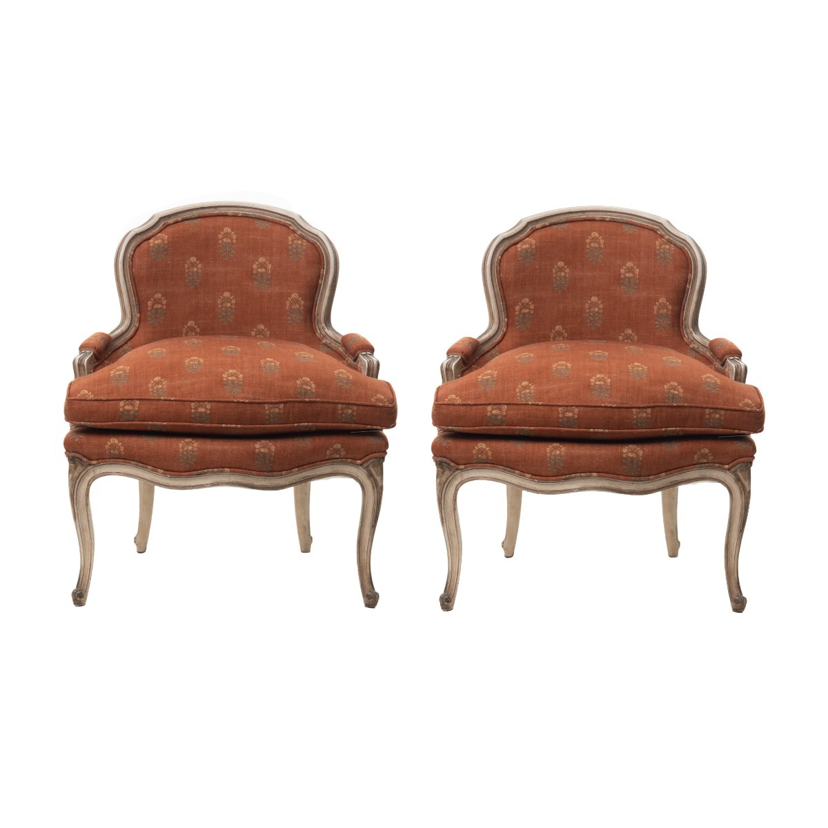 Par de Poltronas Anne Rusty Louis XV - SKU 10700026