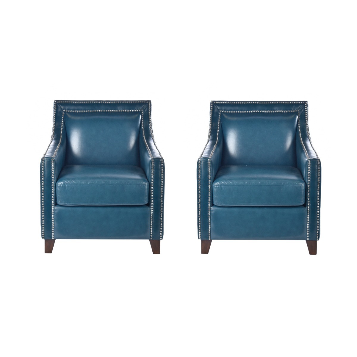 Par de Poltronas de Couro Azul - SKU 10700737
