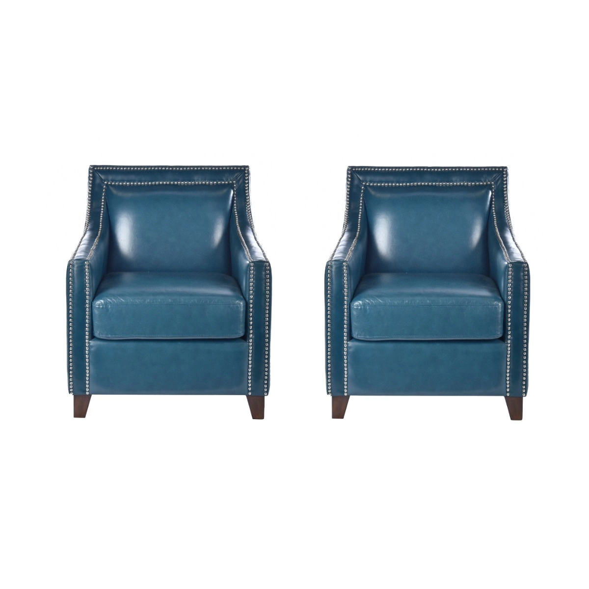 Par de Poltronas de Couro Azul - SKU 10700737