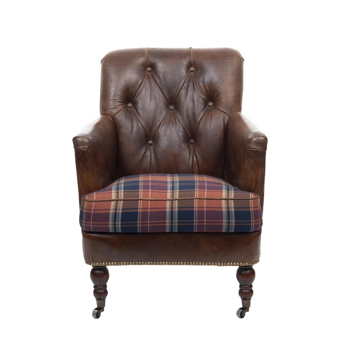 Poltrona Couro Capitone Xadrez - SKU 10700208