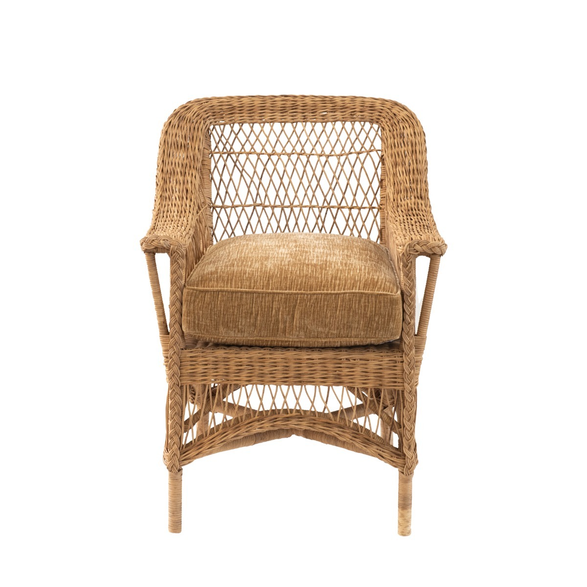 Poltrona Junco Scots Almofada Veludo Camel - SKU 10700316