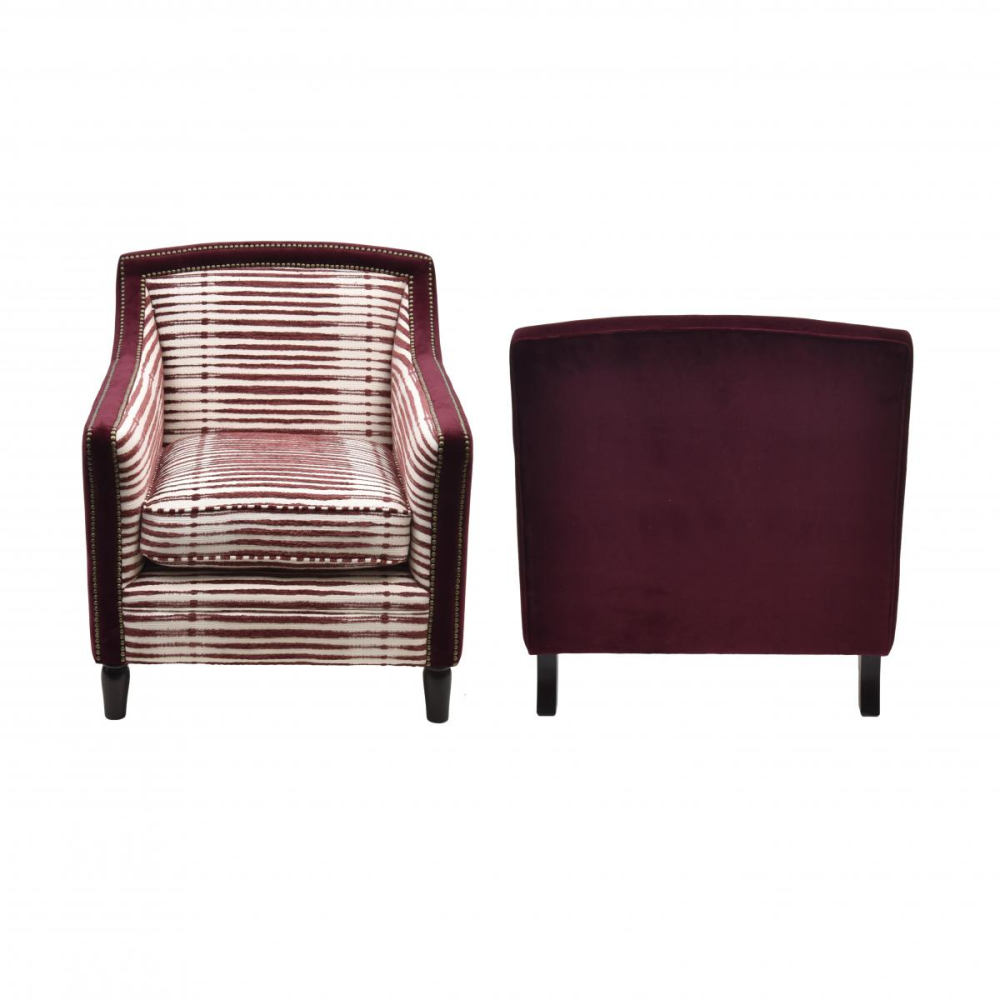 Poltrona Oxford Jacquard Trama Ameixa