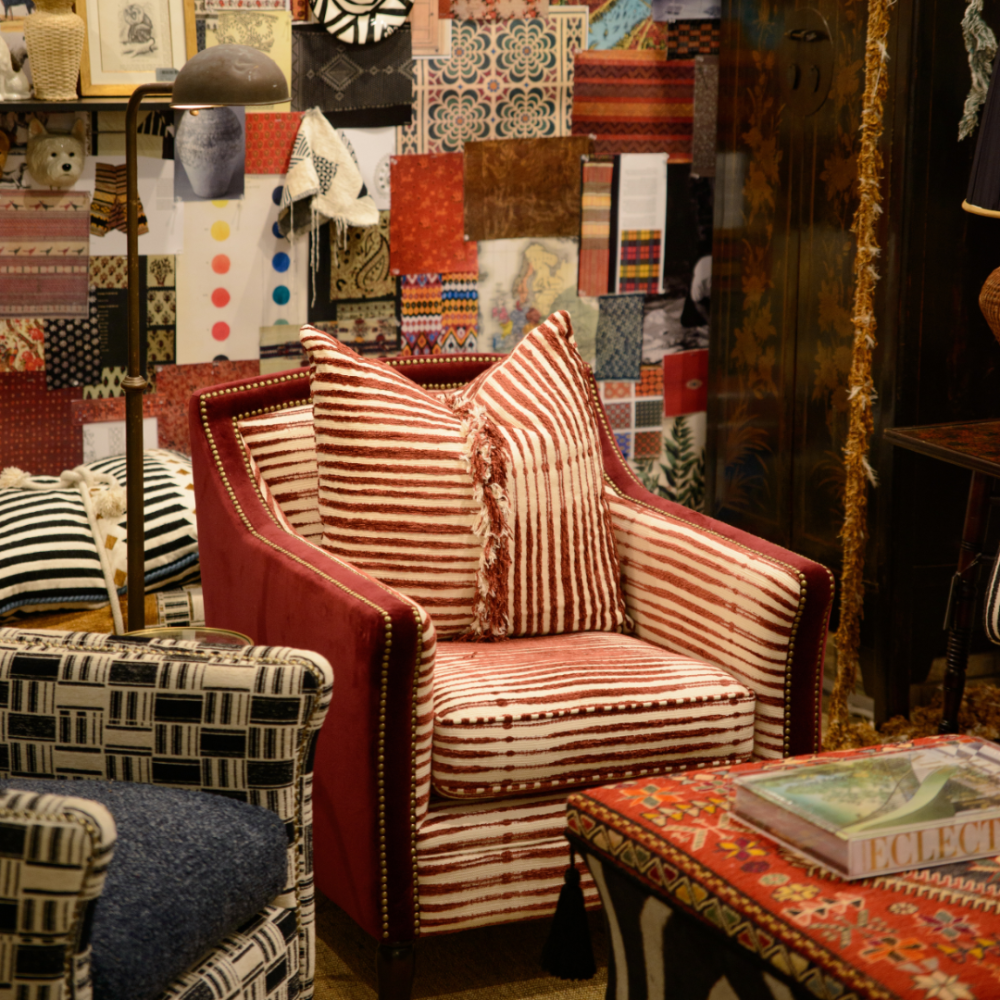 Poltrona Oxford Jacquard Trama Ameixa