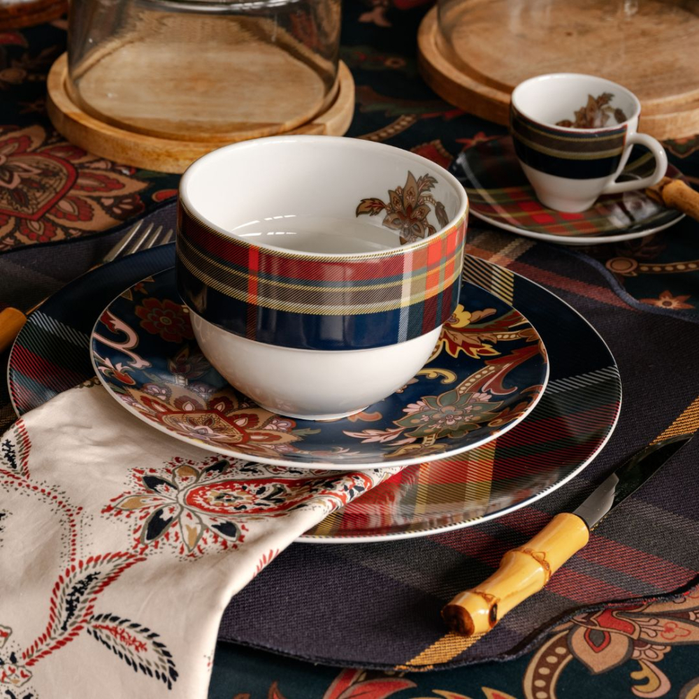 Prato de Sobremesa Paisley Blue