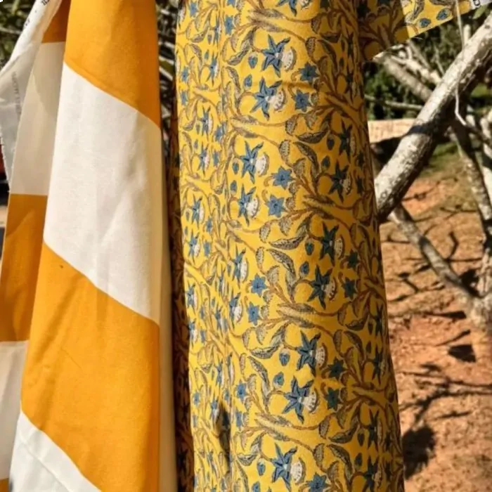 Tecido Lista Abuja Cúrcuma Tecido Lista Abuja Cúrcuma