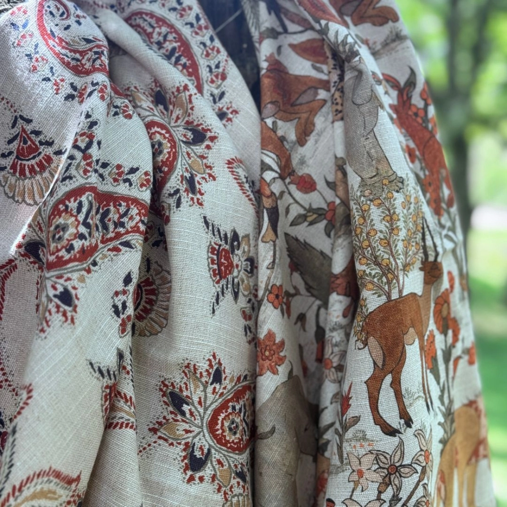 Tecido Paisley Natural