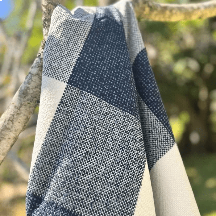 Tecido Xadrez Bouclé Blue