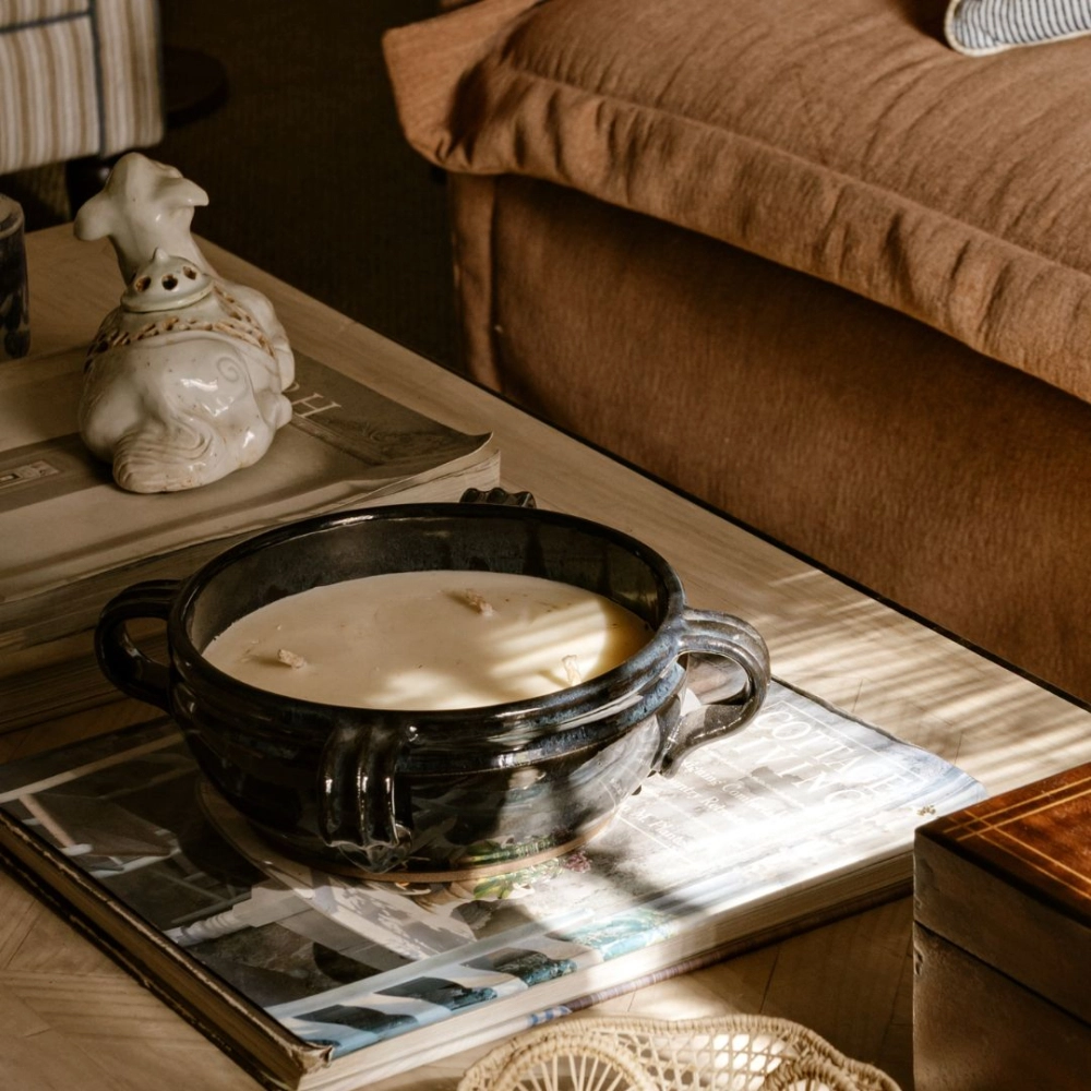 Vela Cerâmica Azul G Vela Cerâmica Azul G