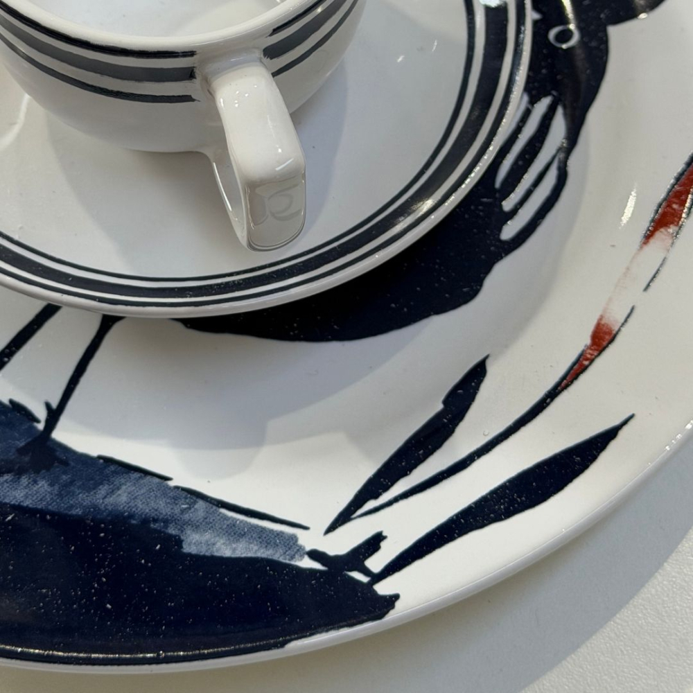Xícara de Café com Pires Lista Comporta
