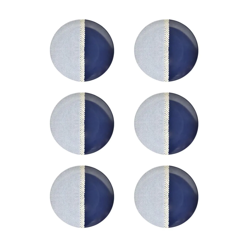 Conj. 6 peças | Pratos de Jantar Lista Denim 