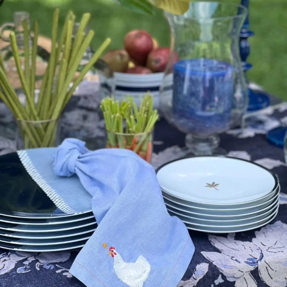 Conj. 6 peças | Pratos de Jantar Lista Denim 