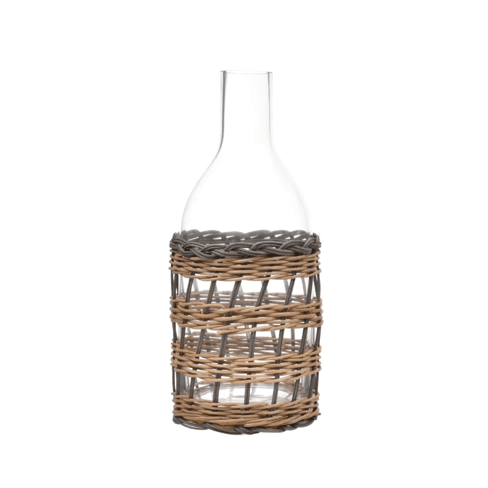 Garrafa de Vidro com Junco