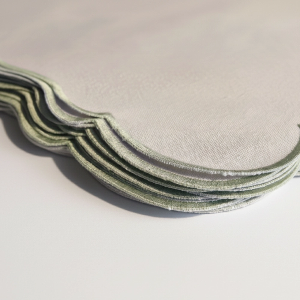 Jogo Americano Off White Bordado Sálvia Jogo Americano Off White Bordado Sálvia