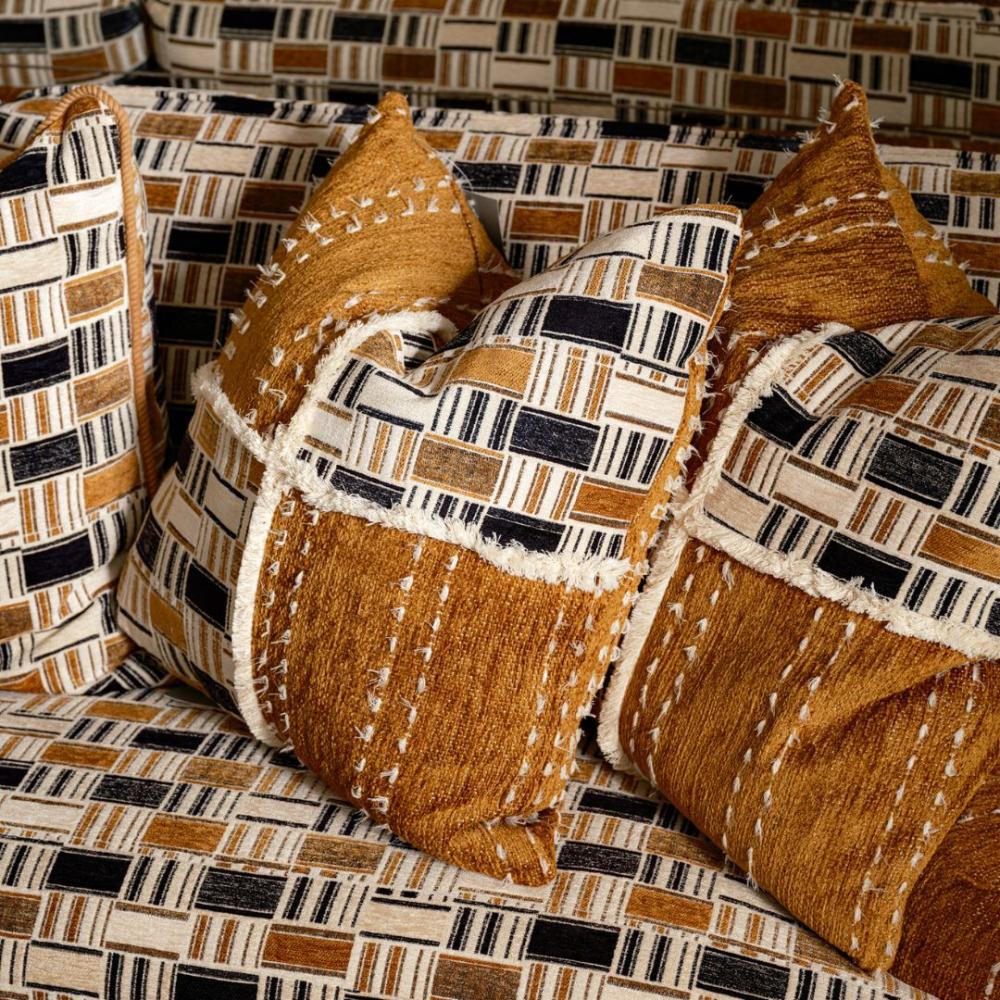 Tecido Jacquard Alinhavo Camel Tecido Jacquard Alinhavo Camel