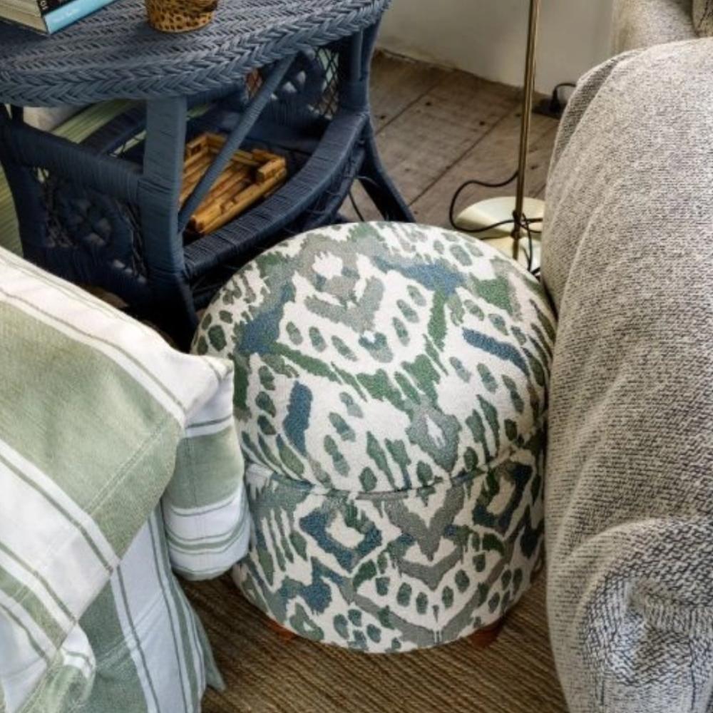 Tecido Jacquard Ikat Salvia Tecido Jacquard Ikat Salvia